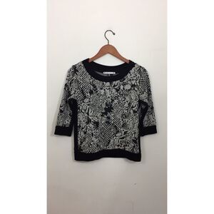 Yona baraschi knit black and white top‎